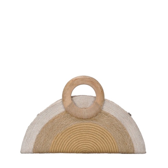 Antik Kraft Handbags - Natural Boho Crossbody Half Moon Taco Shaped Bag Summer Fun Bag